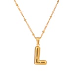 Gold color / 1 Piece Simple Casual Style Letter L Shape Stainless Steel  Gold Color Women's Pendant Necklace Picture12